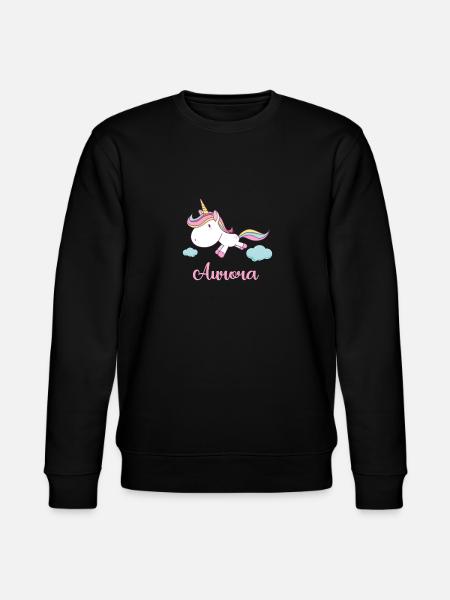 AURORA Unicorno Rosa Novità - Felpa ecologica unisex CHANGER di Stanley/Stella - nero