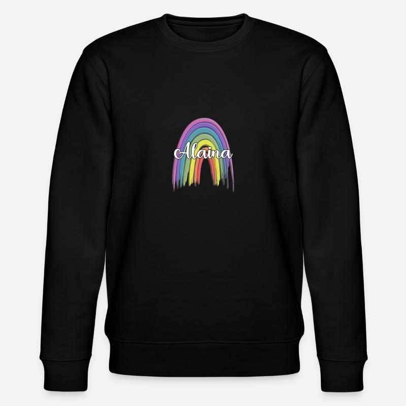 ALAINA Rainbow Cursive - Stanley/Stella CHANGER Unisex Organic Sweatshirt - black