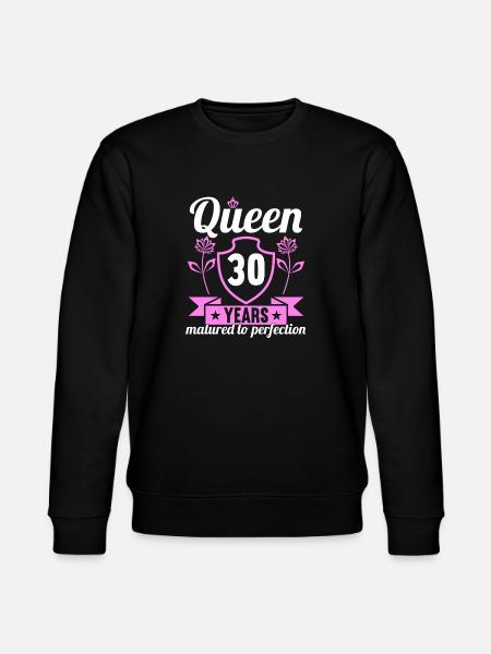 30 jaar oud meisje 30 bday Koningin 30 verjaardag - Stanley/Stella Uniseks bio-sweatshirt CHANGER  - zwart