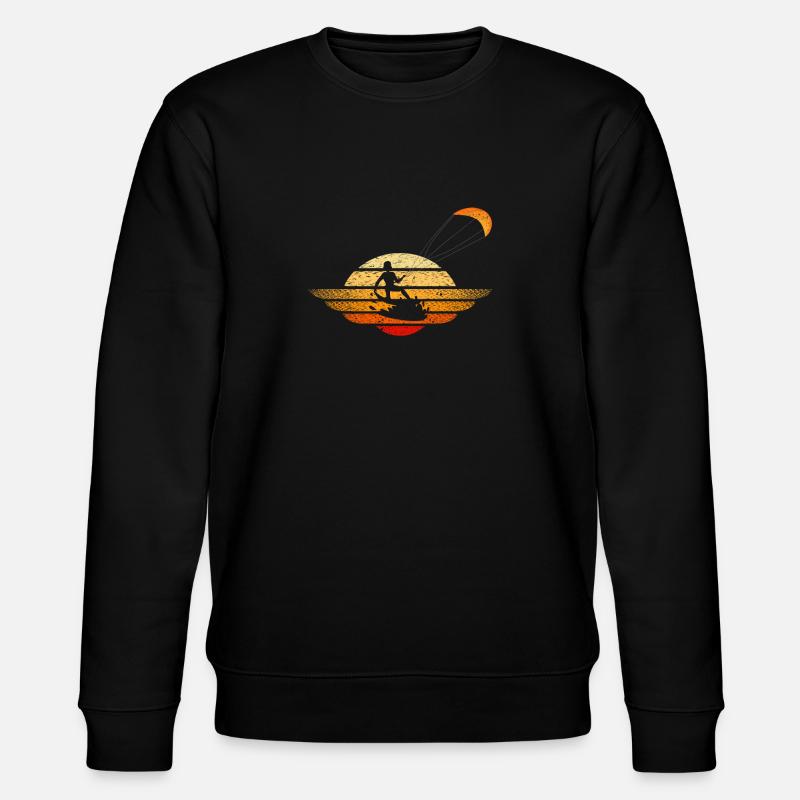 Kiteboarding Retro Kiteboard Kitesurf Funny - Stanley/Stella CHANGER Unisex Organic Sweatshirt - black