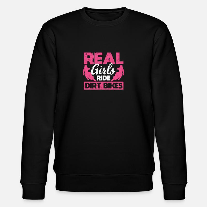 Echte Mädchen fahren Dreckfahrräder Motocross - Stanley/Stella Unisex Bio-Sweatshirt CHANGER  - Schwarz