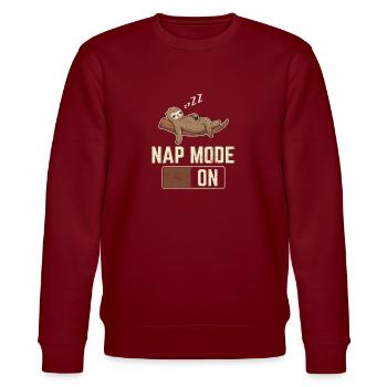 Nap Mode On Funny Sloth Lovers Lazy Sloths Cute Sl - Stanley/Stella Unisex Bio-Sweatshirt CHANGER  - Burgunderrot - Vorne - Nik (191cm) & Marisol (170cm)