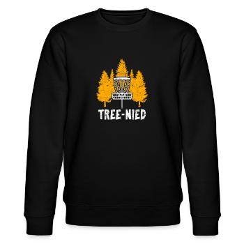 Tree-Nied Disc Golf Players Funny Frisbee Golf Dis - Stanley/Stella CHANGER Unisex Organic Sweatshirt - black - Front - Nik (191cm) & Marisol (170cm)