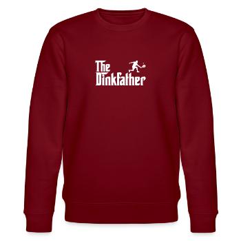 Der Dinkfather - Fun Pickleball Player Paddel - Stanley/Stella Unisex Bio-Sweatshirt CHANGER  - Burgunderrot - Vorne - Nik (191cm) & Marisol (170cm)
