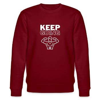Keep Going - Stanley/Stella Unisex Bio-Sweatshirt CHANGER  - Burgunderrot - Vorne - Nik (191cm) & Marisol (170cm)