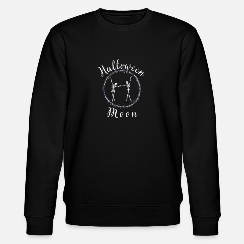Halloween Moon, dancing skeletons - Stanley/Stella CHANGER Unisex Organic Sweatshirt - black