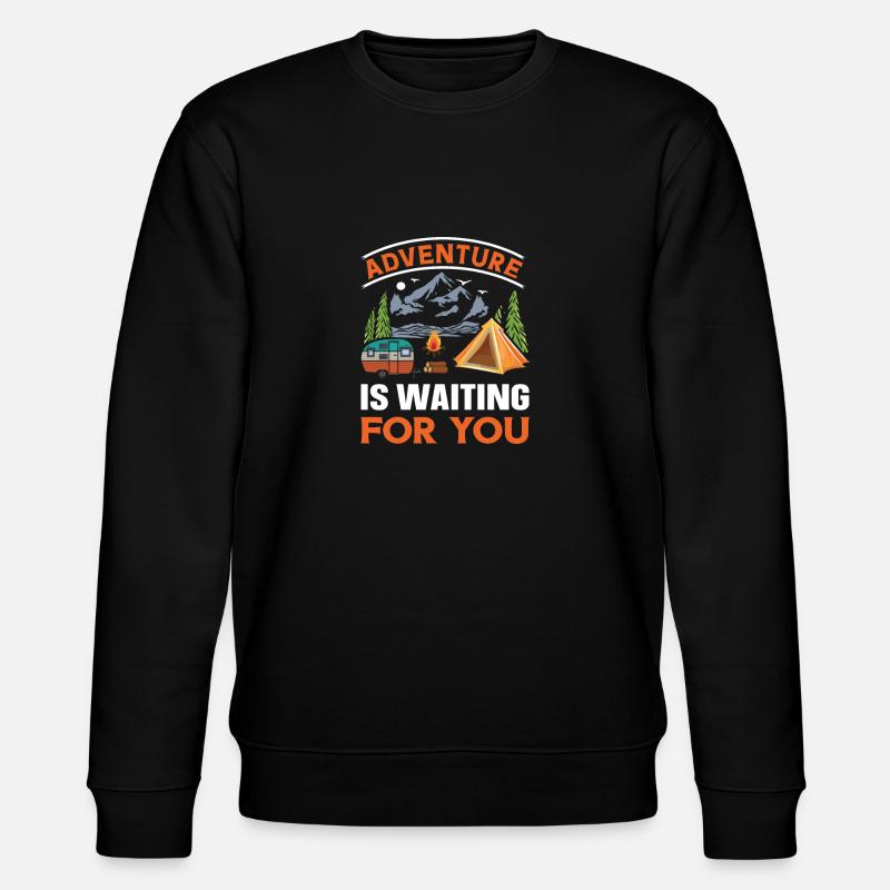 Camping Camping Tent Caravan glampin - Stanley/Stella CHANGER Unisex Organic Sweatshirt - black