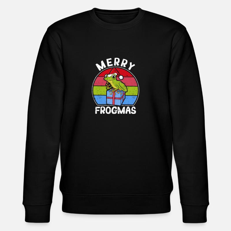 Frosch-Weihnachts-Pyjama Weihnachtsmann-Mütze - Stanley/Stella Unisex Bio-Sweatshirt CHANGER  - Schwarz