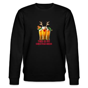 Beer Christmas Dress - Stanley/Stella Unisex Bio-Sweatshirt CHANGER  - Schwarz - Vorne - Nik (191cm) & Marisol (170cm)