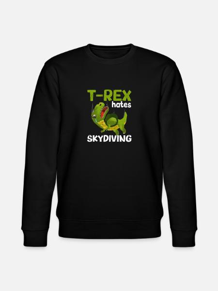 T-Rex hates skydiving Funny parachute - Stanley/Stella CHANGER Unisex Organic Sweatshirt - black