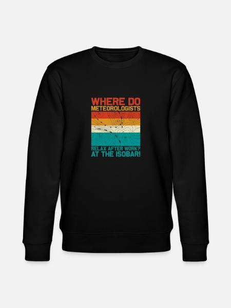 Waar ontspannen meteorologen zich bij de Isobar-meteoor - Stanley/Stella Uniseks bio-sweatshirt CHANGER  - zwart