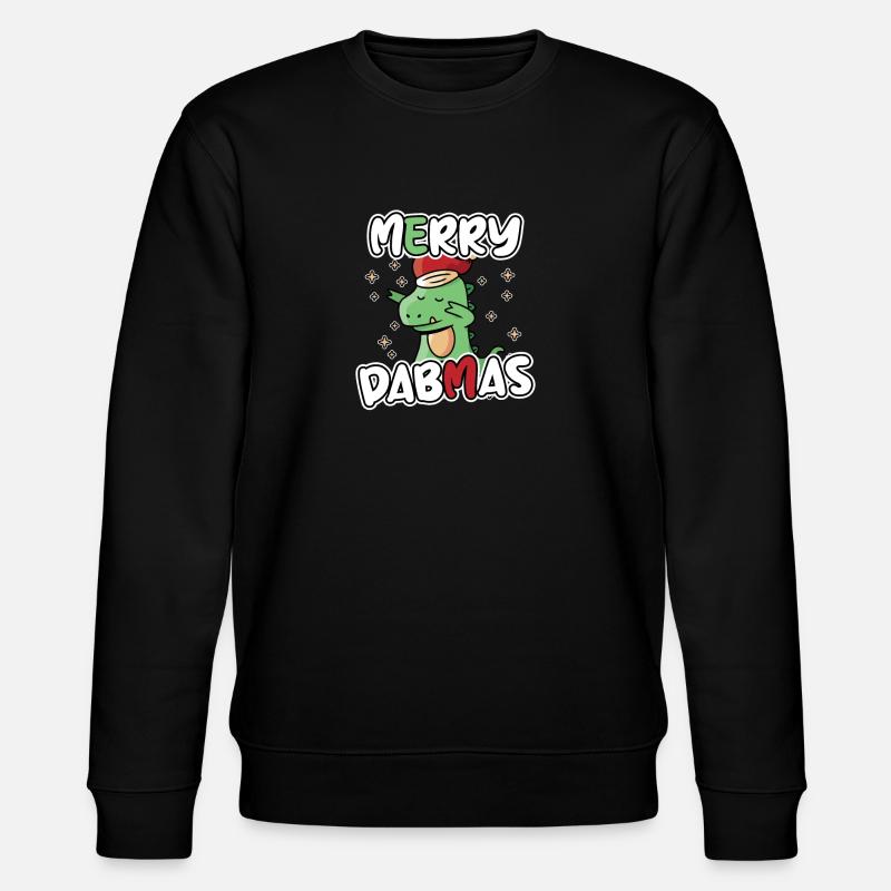 Dabbing Dino Dab Christmas - Stanley/Stella CHANGER Unisex Organic Sweatshirt - black