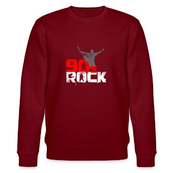 Vintage 90er Jahre Rock Musik Gitarrist - Stanley/Stella Unisex Bio-Sweatshirt CHANGER  - Burgunderrot - Vorne - Nik (191cm) & Marisol (170cm)