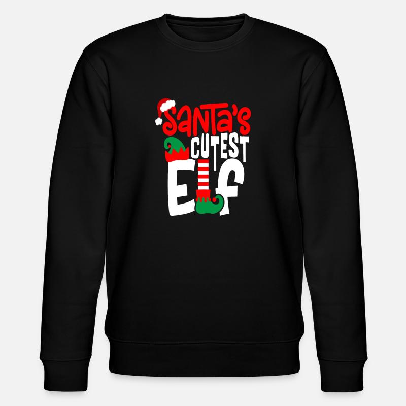 Santa s Cutest Elf - Stanley/Stella CHANGER Unisex Organic Sweatshirt - black