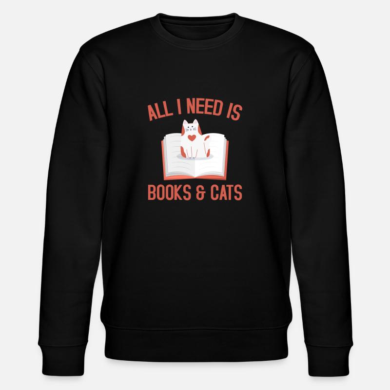 All I need is books - Stanley/Stella Unisex Bio-Sweatshirt CHANGER  - Schwarz