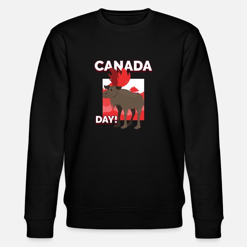 Canada Day Moose - Stanley/Stella CHANGER Unisex Organic Sweatshirt - black