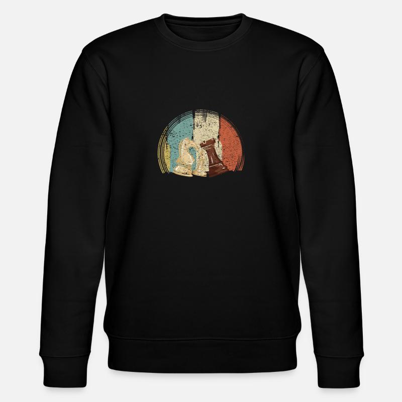 Schachfiguren Schach Retro - Stanley/Stella Unisex Bio-Sweatshirt CHANGER  - Schwarz
