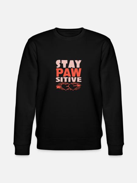 STAY PAW SITIVE HEART - Stanley/Stella CHANGER Unisex Organic Sweatshirt - black