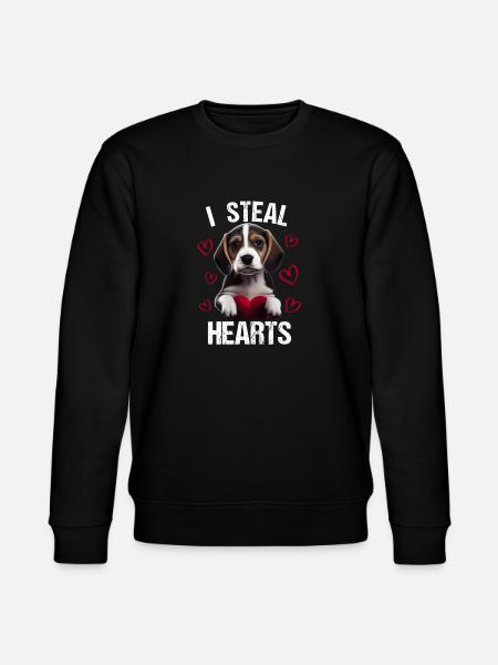 I steal hearts Dog Beagle - Stanley/Stella CHANGER Unisex Organic Sweatshirt - black