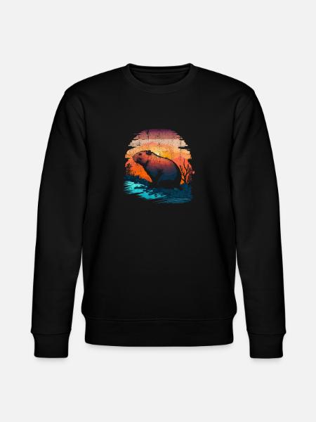 Capybara Wildlife Retro Vintage Hauska Capybara - Stanley/Stella CHANGER unisex luomu-collegepaita - musta