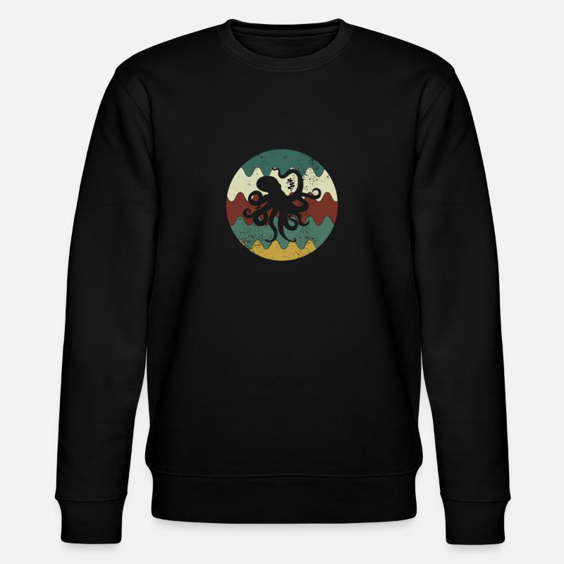 Octopus Retro - Stanley/Stella Unisex Bio-Sweatshirt CHANGER  - Schwarz