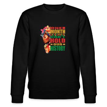 Women Black History Month and Juneteenth - Stanley/Stella CHANGER Unisex Organic Sweatshirt - black - Front - Nik (191cm) & Marisol (170cm)