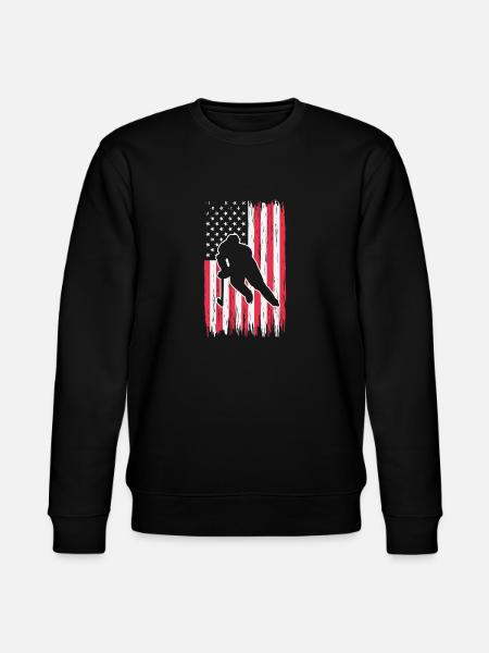 Hockey and Flag - Stanley/Stella CHANGER Unisex Organic Sweatshirt - black