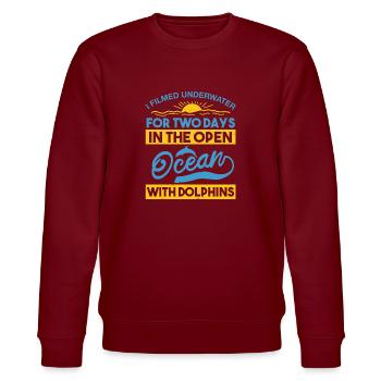 FOR TWODAYS IN THE OPEN OCEAN WITH DOLPHINS - Stanley/Stella CHANGER Unisex Organic Sweatshirt - burgundy - Front - Nik (191cm) & Marisol (170cm)