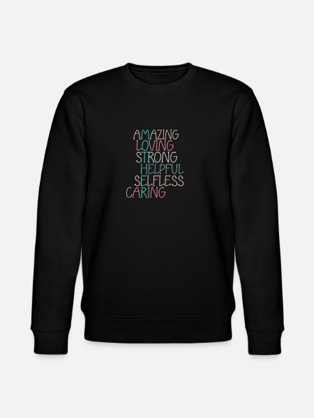 Mors dag søde citater - Mor akronym - Stanley/Stella økologisk unisex-sweatshirt CHANGER  - sort
