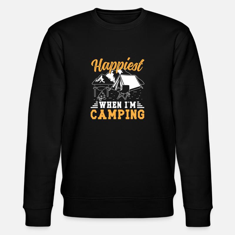 Happiest when i'm Camping - Stanley/Stella CHANGER Unisex Organic Sweatshirt - black