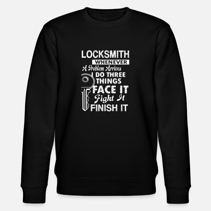 Locksmith Locksmith Solves Problem - Stanley/Stella CHANGER Unisex Organic Sweatshirt - black