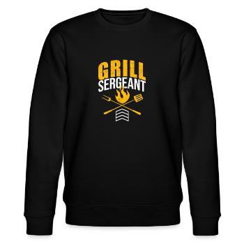Grill Sergeant Funny BBQ Grill Meat Lovers - Stanley/Stella CHANGER Unisex Organic Sweatshirt - black - Front - Nik (191cm) & Marisol (170cm)