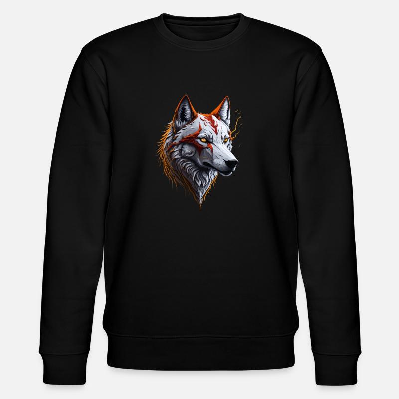 WOLF DESIGN - Stanley/Stella Unisex Bio-Sweatshirt CHANGER  - Schwarz