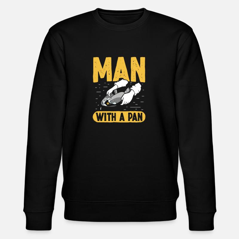 Man with a Pan - Stanley/Stella Unisex Bio-Sweatshirt CHANGER  - Schwarz
