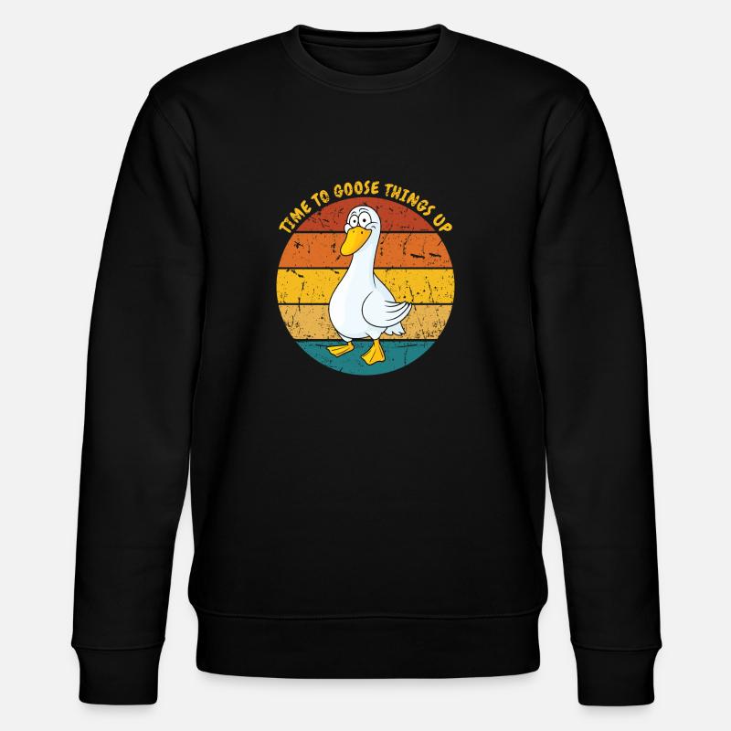 Time to goose - Stanley/Stella Unisex Bio-Sweatshirt CHANGER - Schwarz