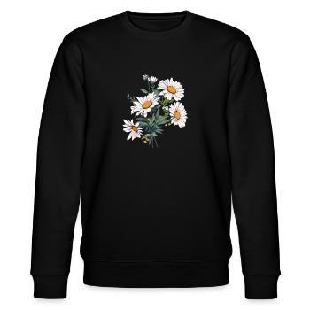 Gänseblümchen Liebhaber Blumen Vintage Neuheit Blumenstrauß Blumig - Stanley/Stella Unisex Bio-Sweatshirt CHANGER  - Schwarz - Vorne - Nik (191cm) & Marisol (170cm)