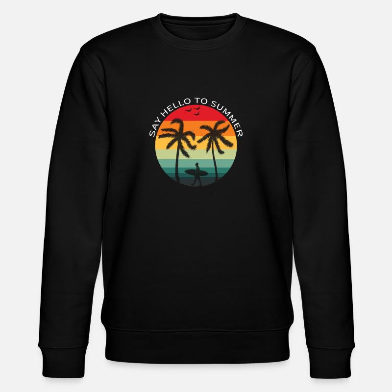 Surfen unter Palmen - Stanley/Stella Unisex Bio-Sweatshirt CHANGER  - Schwarz