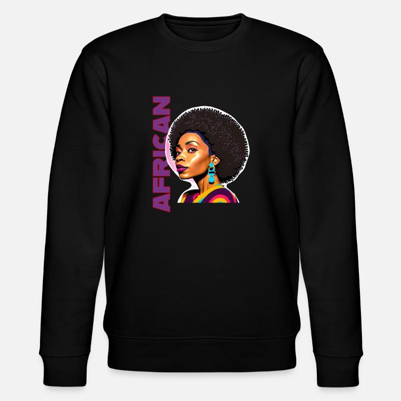 Femme noire avec lettrage américain - Sweat bio CHANGER Stanley/Stella Unisexe - noir