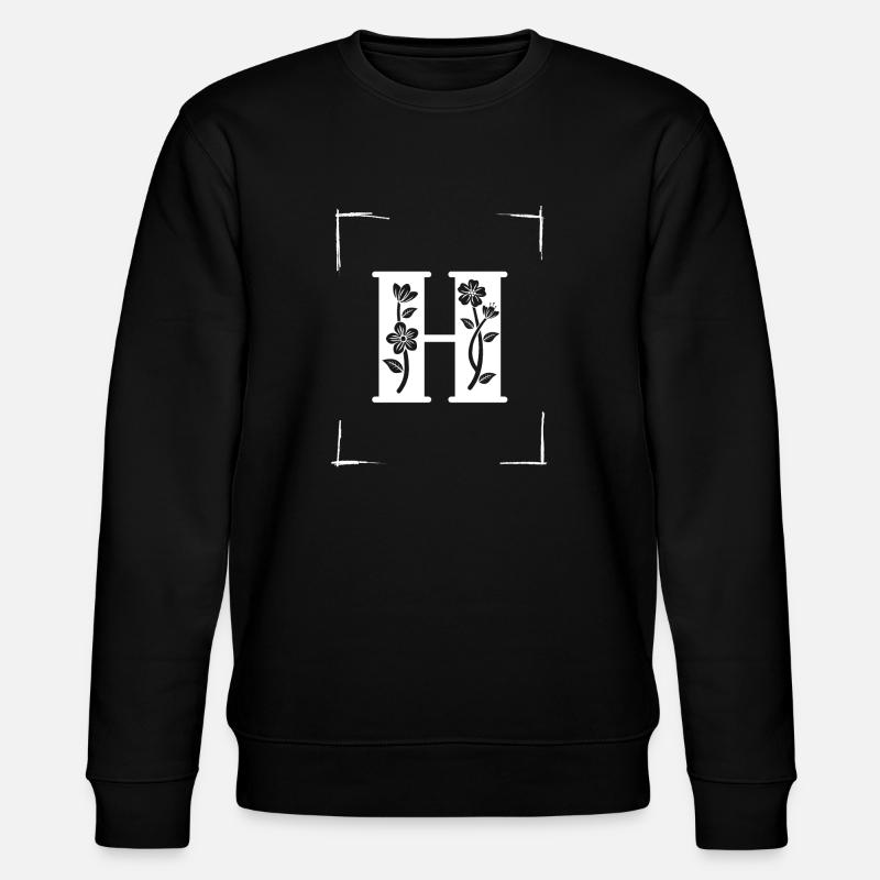 letter H initial - Stanley/Stella CHANGER Unisex Organic Sweatshirt - black