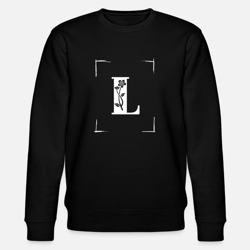 letter L initial - Stanley/Stella CHANGER Unisex Organic Sweatshirt - black