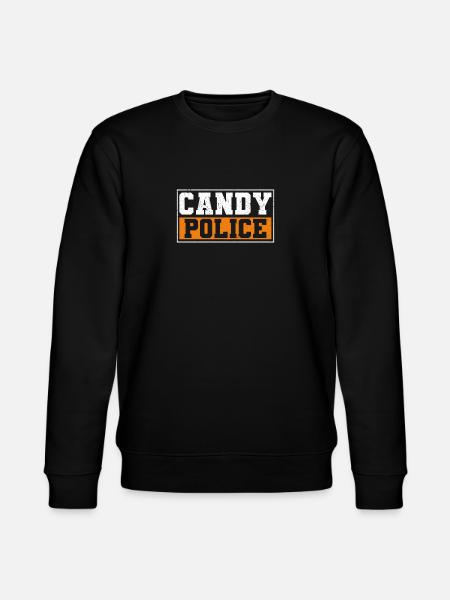Candy Policeman Funny Halloween Candy - Stanley/Stella CHANGER Unisex Organic Sweatshirt - black