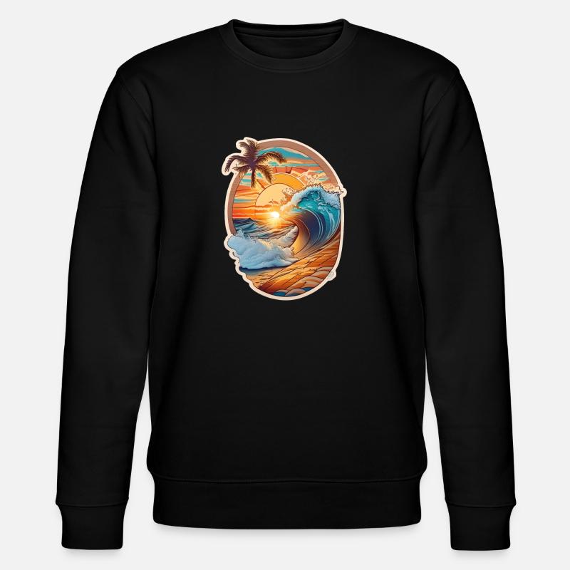 Beach and wave - Stanley/Stella CHANGER Unisex Organic Sweatshirt - black