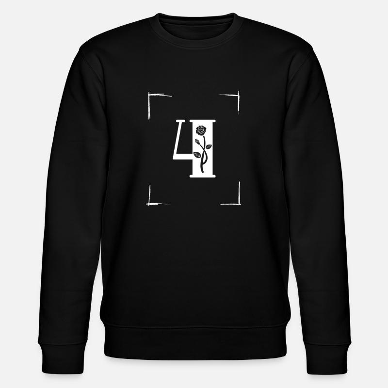 number 4 initial - Stanley/Stella CHANGER Unisex Organic Sweatshirt - black