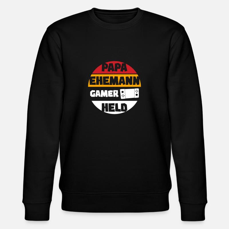 Papa gamer - Stanley/Stella Unisex Bio-Sweatshirt CHANGER - Schwarz