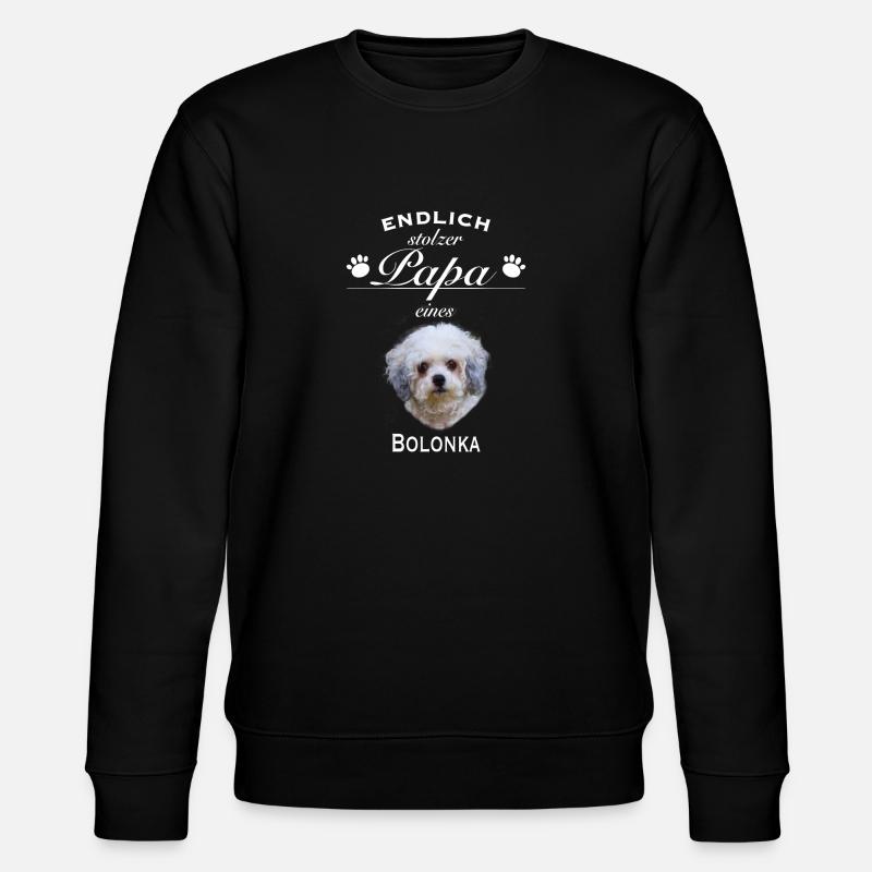 Endlich stolzer Papa - Bolonka - Stanley/Stella Unisex Bio-Sweatshirt CHANGER  - Schwarz