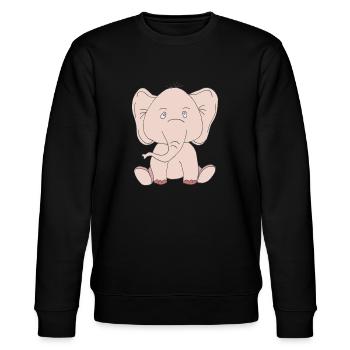 elefant rosa - Stanley/Stella Unisex Bio-Sweatshirt CHANGER  - Schwarz - Vorne - Nik (191cm) & Marisol (170cm)