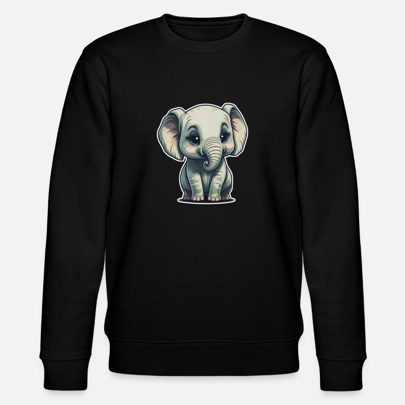 Mignon bébé éléphant éléphant - Sweat bio CHANGER Stanley/Stella Unisexe - noir