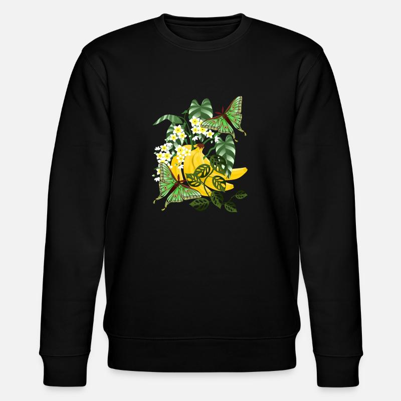 Banane avec des papillons - Sweat bio CHANGER Stanley/Stella Unisexe - noir