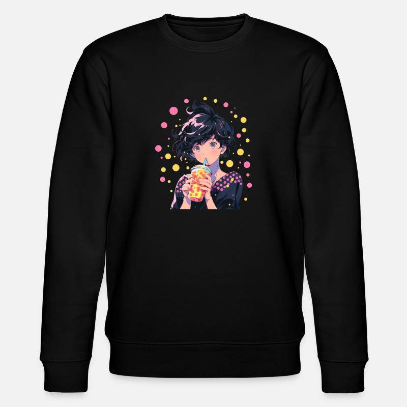 Anime et Boba Bubble Tea - Sweat bio CHANGER Stanley/Stella Unisexe - noir