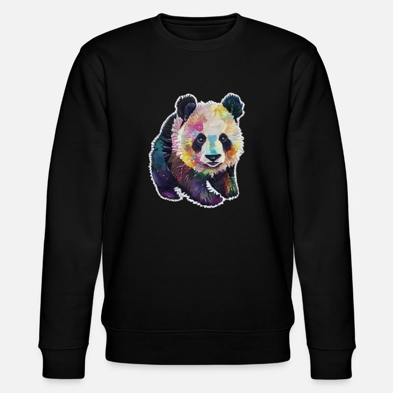 BÉBÉ PANDA AQUARELLE - Sweat bio CHANGER Stanley/Stella Unisexe - noir